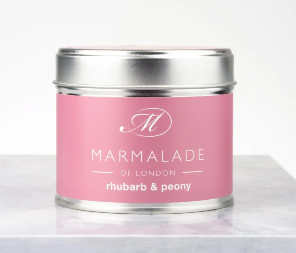 Marmalade of London Home Fragrance|Rhubarb & Peony Medium Tin Candle
