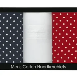 Handkerchiefs|Men's Polka Dot Patterns Boxed Cotton Handkerchiefs
