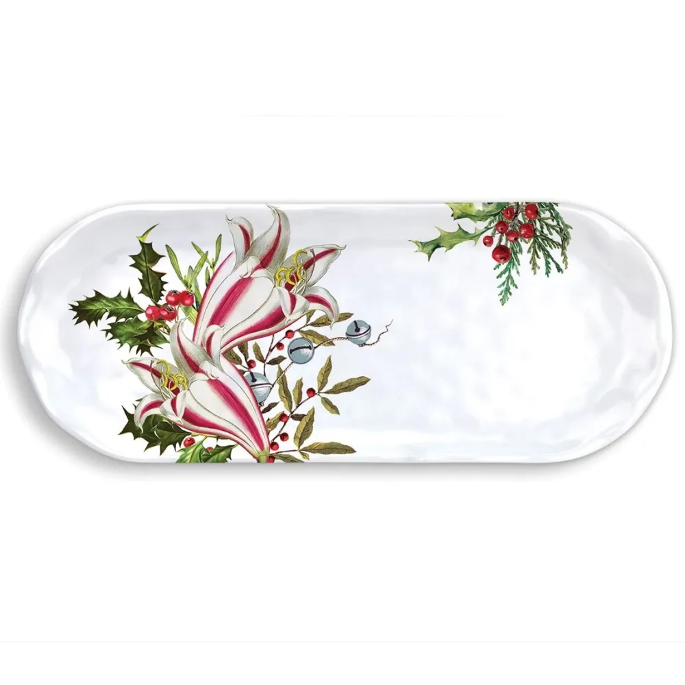 Michel Design Works Trays|Tea Trays|Christmas Bouquet Melamine Accent Tray