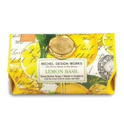 Michel Design Works Bar Soaps|Lemon Basil Large Bath Bar Soap