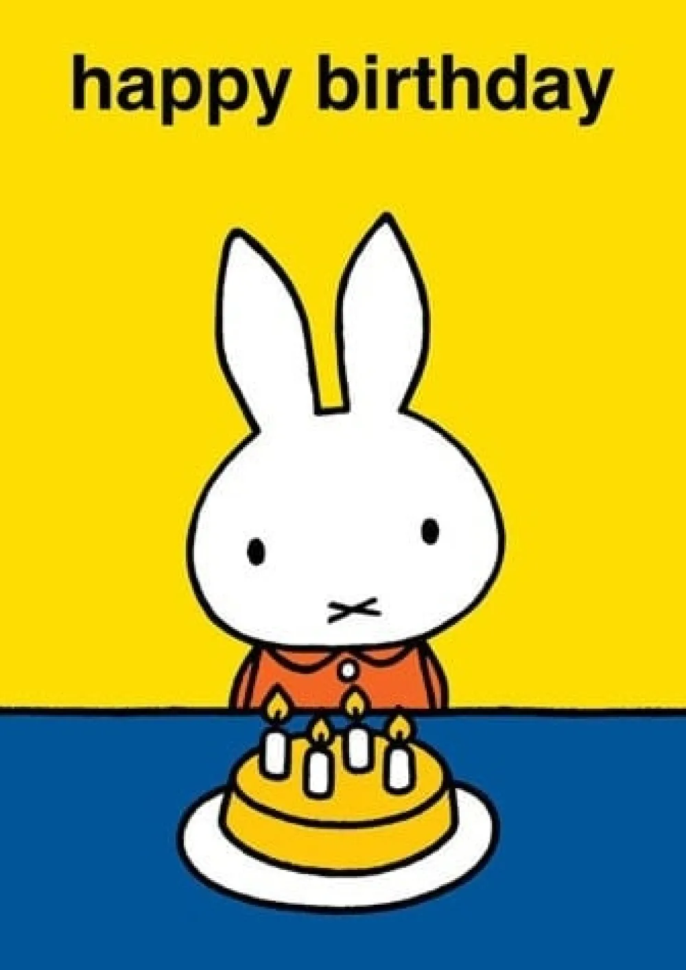 Greeting Cards|Miffy Yellow Cake Birthday Card