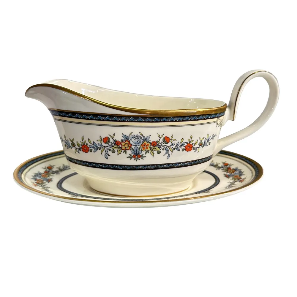 Vintage Minton Stanwood|Minton Stanwood Gravy Boat with Under Saucer