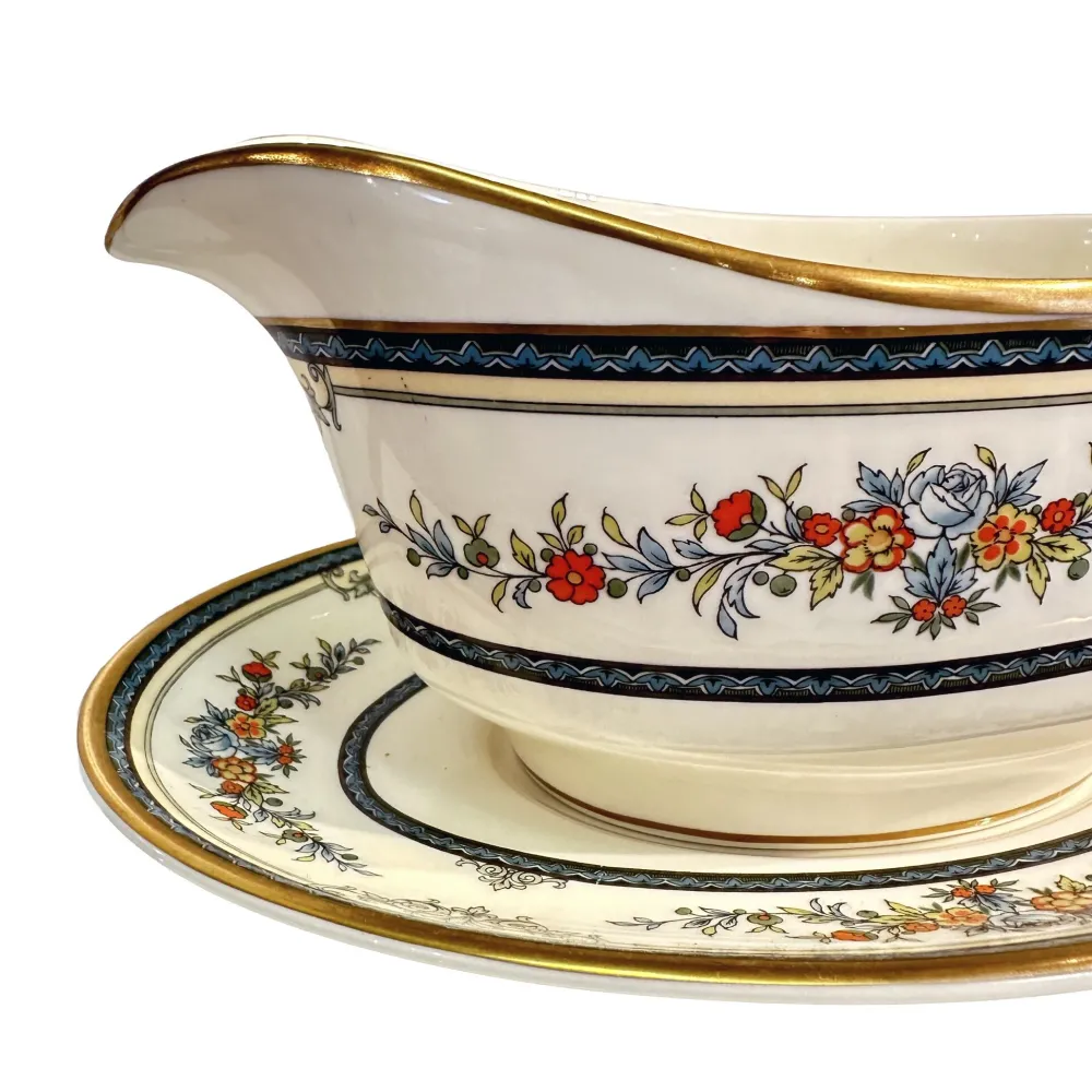 Vintage Minton Stanwood|Minton Stanwood Gravy Boat with Under Saucer
