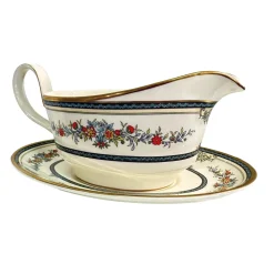 Vintage Minton Stanwood|Minton Stanwood Gravy Boat with Under Saucer