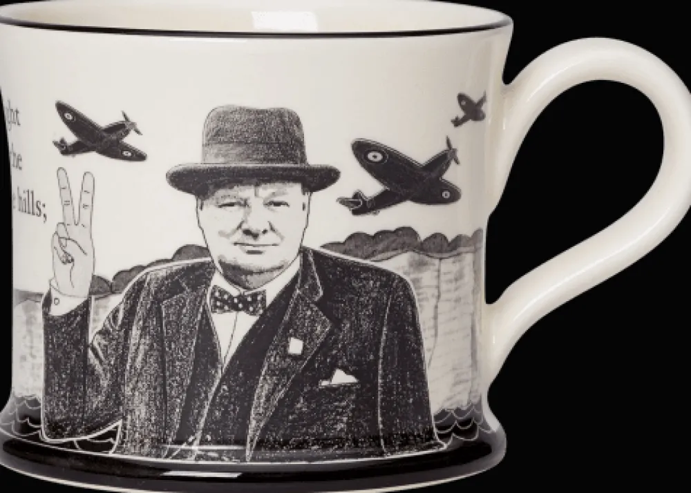 Assorted Mugs|Moorland Pottery Winston Churchill Never Surrender Mug