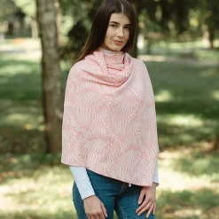 Scarves & Wraps|Newgrange Fern Wrap (Pastel Red)