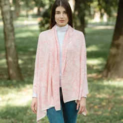 Scarves & Wraps|Newgrange Fern Wrap (Pastel Red)