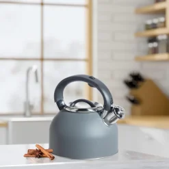 Tea Kettles|Oggi Stainless Steel Whistling Tea Kettle (Charcoal Grey)
