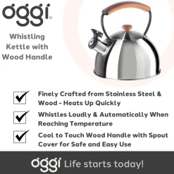Tea Kettles|Oggi Stainless Steel Whistling Tea Kettle (Stainless Steel)