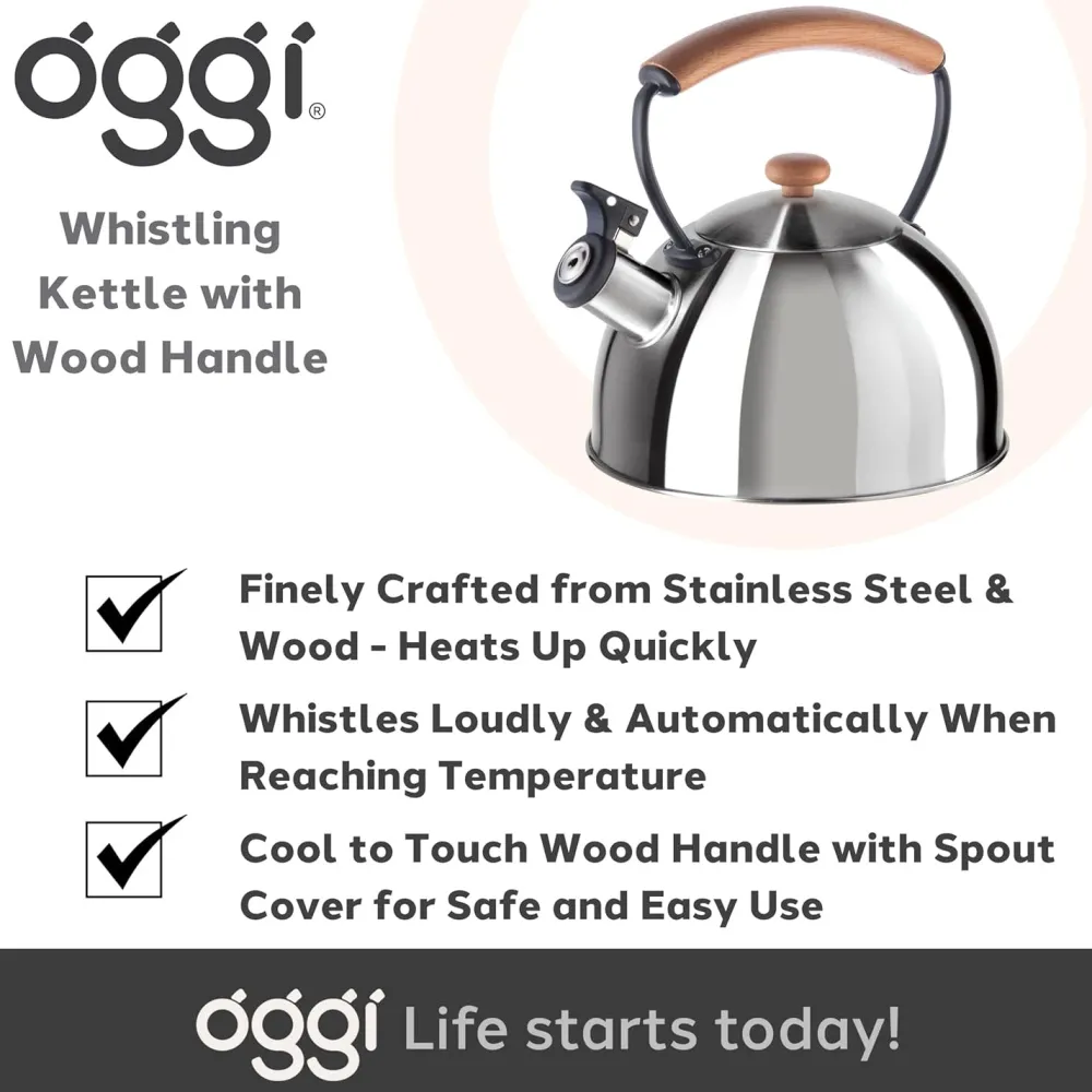 Tea Kettles|Oggi Stainless Steel Whistling Tea Kettle (Stainless Steel)