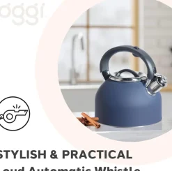 Tea Kettles|Oggi Stainless Steel Whistling Tea Kettle 1.9L (Blue)