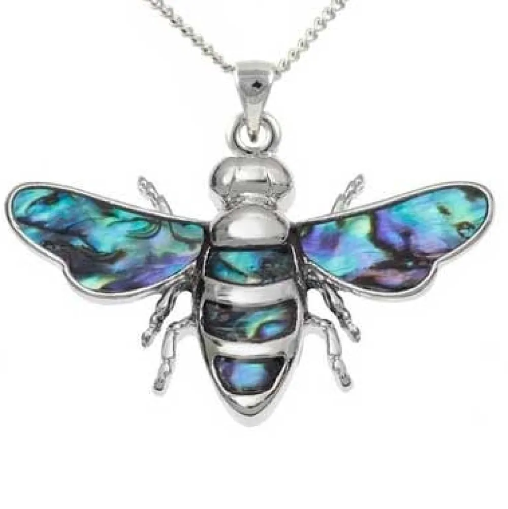 Necklaces & Pendants|Paua Shell Bee Pendant Necklace