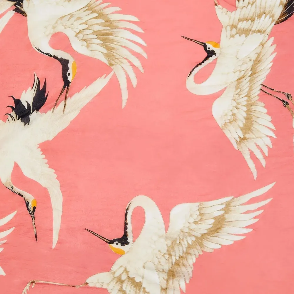 Robes, Nightgowns & Dresses|Peony Pink Heron Print Short Kimono