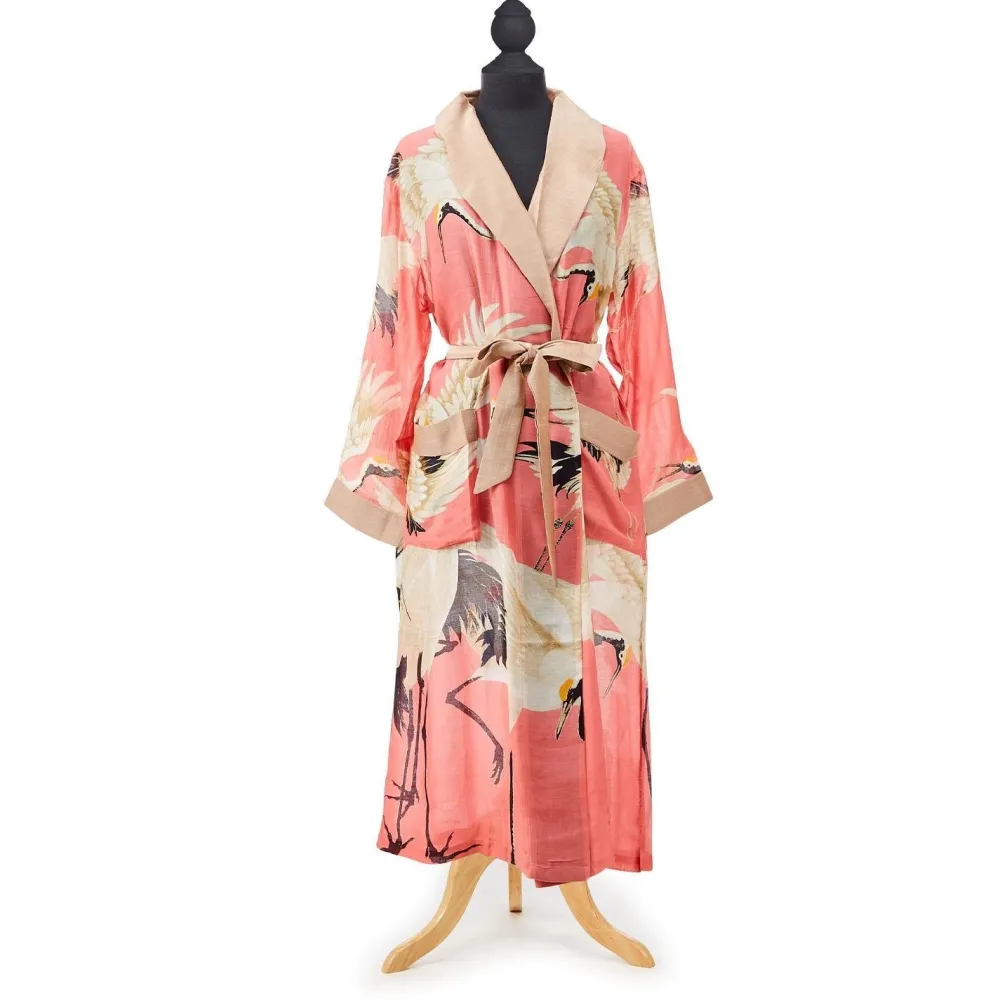 Robes, Nightgowns & Dresses|Peony Pink Heron Robe Gown