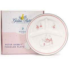 Peter Rabbit|Children's Tabletop|Peter Rabbit Pink Bunnies Divided Toddler Plate