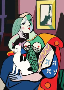 Greeting Cards|Picasso Cat Birthday Card