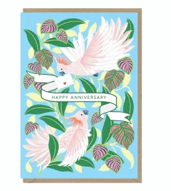 Greeting Cards|Pink Birds Anniversary Card
