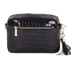 Pom Pom London Pom Pom London|Black Patent Croc City Bag