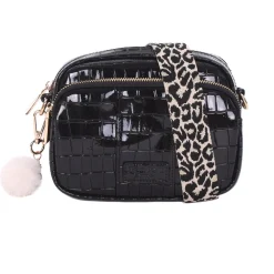 Pom Pom London Pom Pom London|Black Patent Croc Original Bag