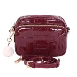 Pom Pom London Pom Pom London|Claret Patent Croc Original Bag