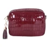 Pom Pom London Pom Pom London|Claret Patent Croc City Bag