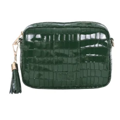 Pom Pom London Pom Pom London|Clover Green Patent Croc City Bag