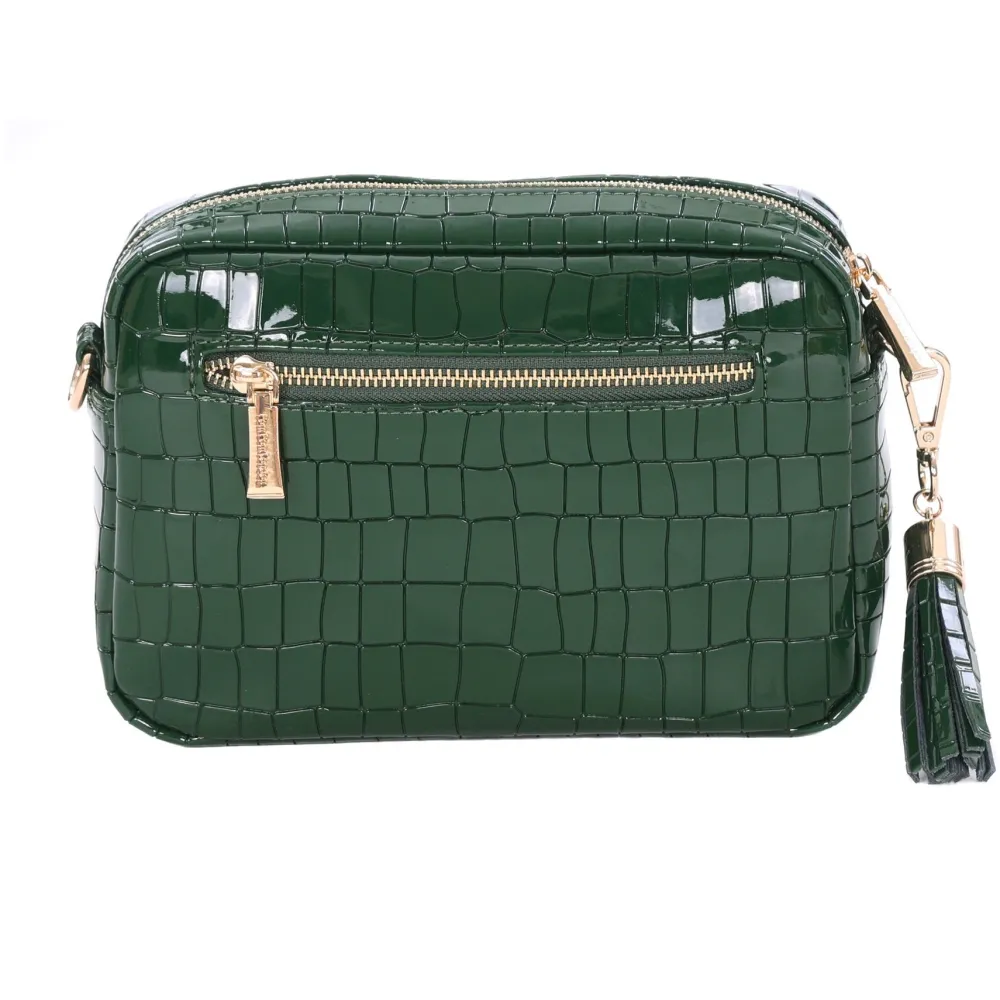 Pom Pom London Pom Pom London|Clover Green Patent Croc City Bag