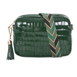 Pom Pom London Pom Pom London|Clover Green Patent Croc City Bag