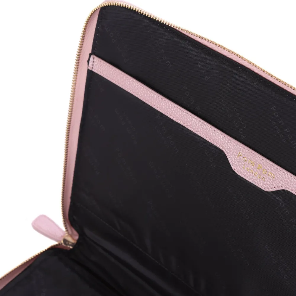 Pom Pom London Pom Pom London|Metallic Pale Pink Laptop Sleeve