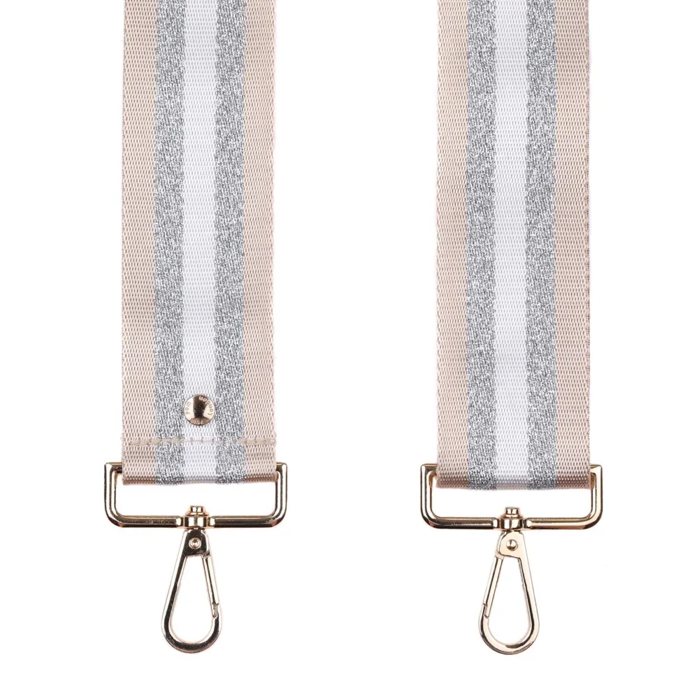 Pom Pom London Pom Pom London|Platinum & Silver Stripe Strap