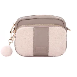 Pom Pom London Pom Pom London|Stone Leather & Faux Fleece Original Bag