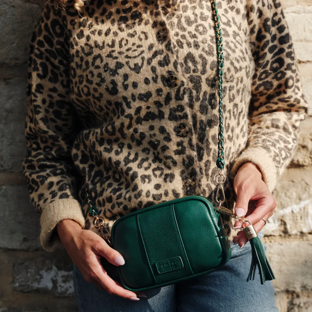 Pom Pom London Pom Pom London|Strap Gold Chain Madeira Green Weave