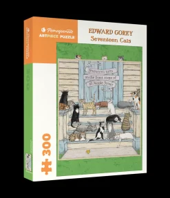 Pomegranate Games & Puzzles|Edwary Gorey Seventeen Cats 300-Piece Puzzle