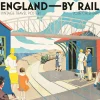 Pomegranate Calendars|England by Rail: Vintage Travel Posters 2026 Wall Calendar