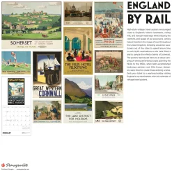 Pomegranate Calendars|England by Rail: Vintage Travel Posters 2026 Wall Calendar