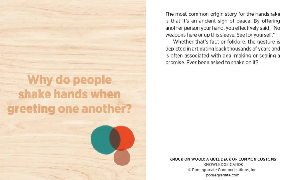 Pomegranate Games & Puzzles|Knock on Wood: A Quiz Deck of Common Customs Knowledge Cards