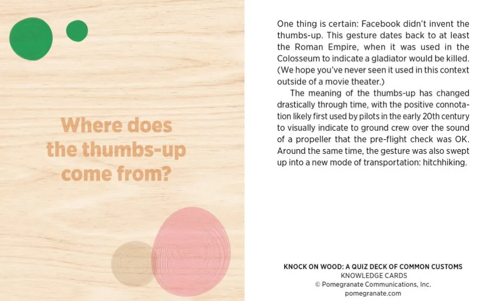Pomegranate Games & Puzzles|Knock on Wood: A Quiz Deck of Common Customs Knowledge Cards