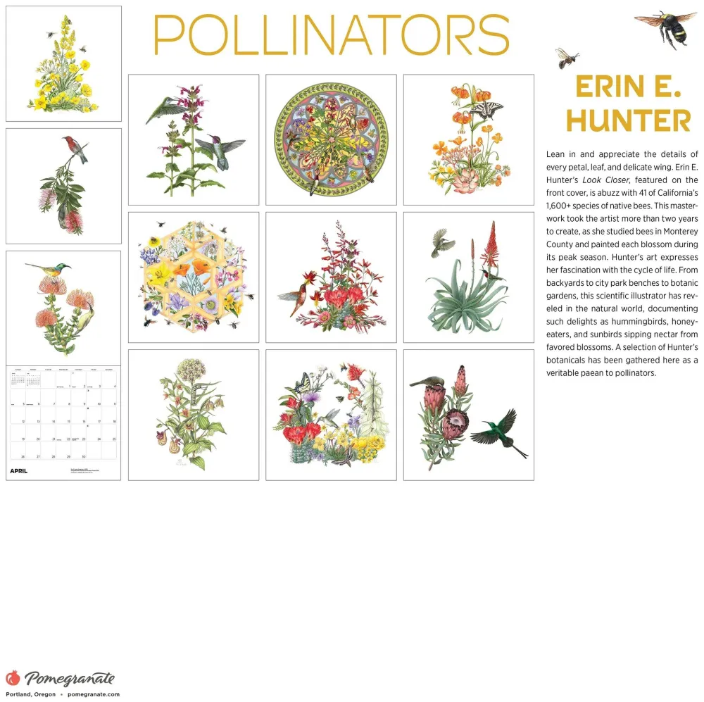 Pomegranate Calendars|Pollinators 2026 Wall Calendar
