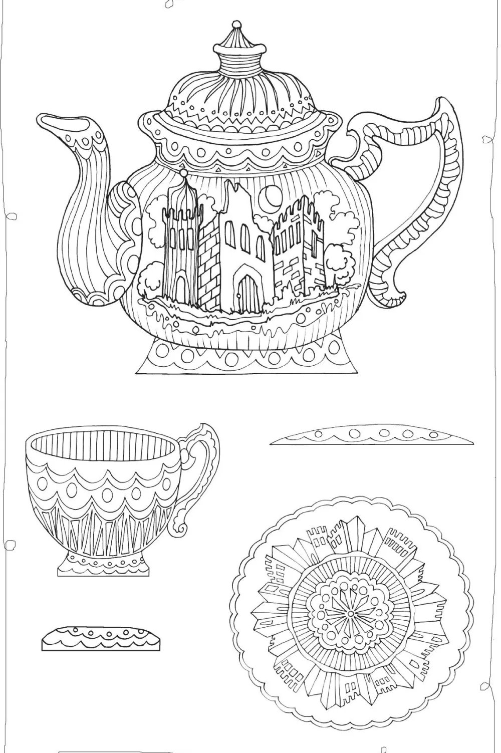 Pomegranate Activity Books|Children's Tea Sets|Tea Party: A Color, Punch Out, & Play Set