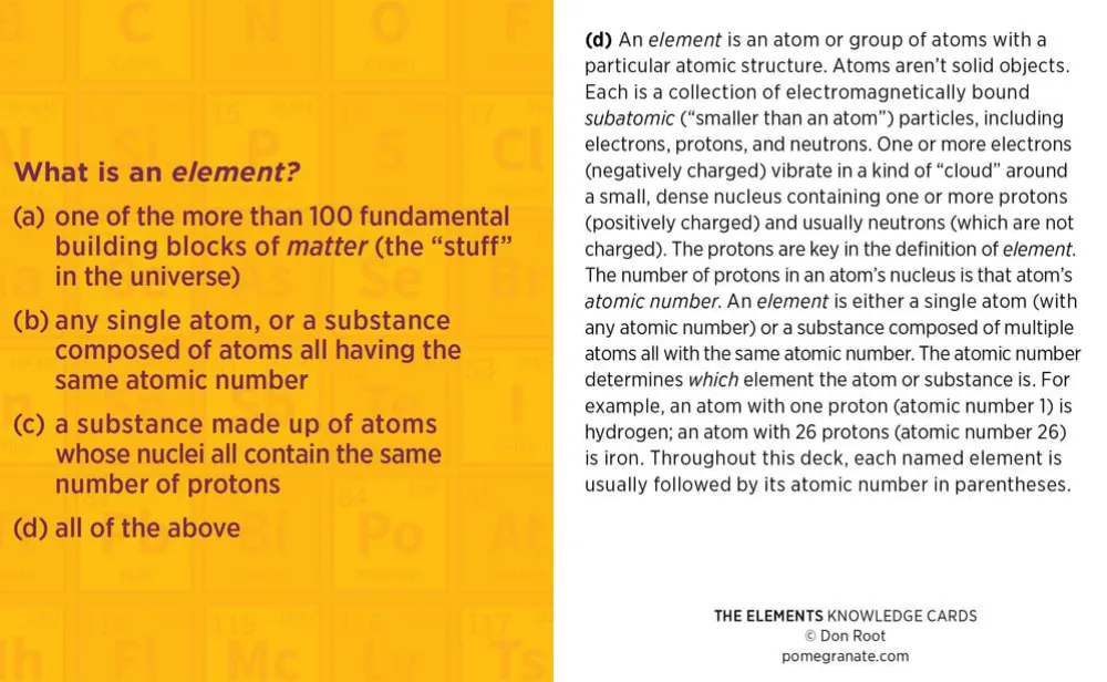 Pomegranate Games & Puzzles|The Elements: A Quiz Deck on the Periodic Table Knowledge Cards