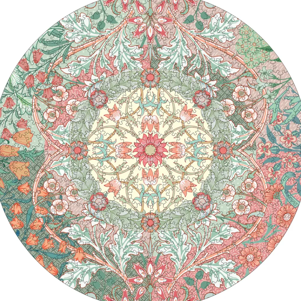 Pomegranate Games & Puzzles|William Morris 500-Piece Circular Puzzle