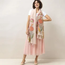 Scarves & Wraps|Pop Flowers Pink Scarf