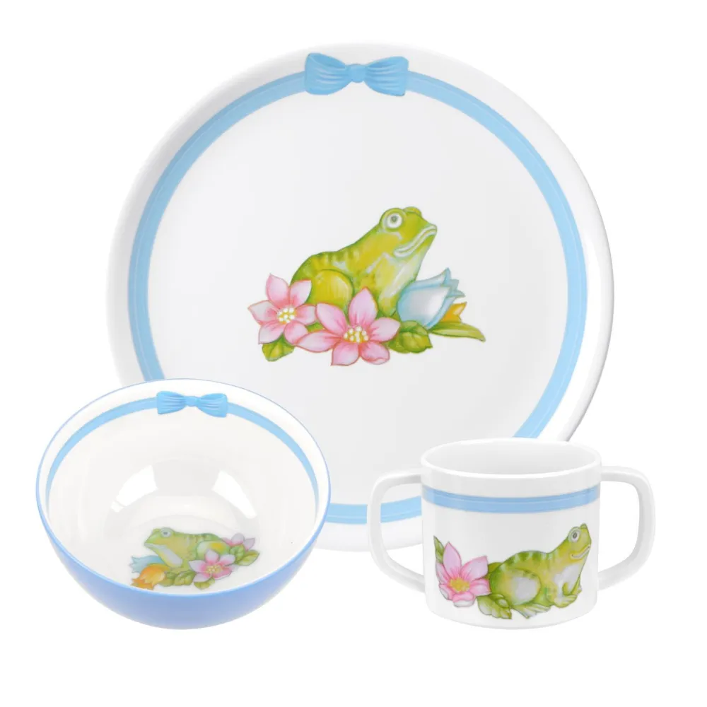 Portmeirion Children's Tabletop|Botanic Garden Terrace Frog Melamine 3 Piece Set