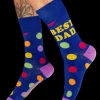 Powder UK Socks|Best Dad Polka Dot Navy Blue Socks