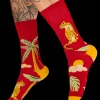 Powder UK Socks|Chilled Cheetah in Raspberry Red Socks
