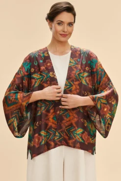 Powder UK Robes, Nightgowns & Dresses|Chocolate Ikat Kimono Jacket