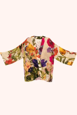 Powder UK Robes, Nightgowns & Dresses|Cream Posy Mid-Length Kimono