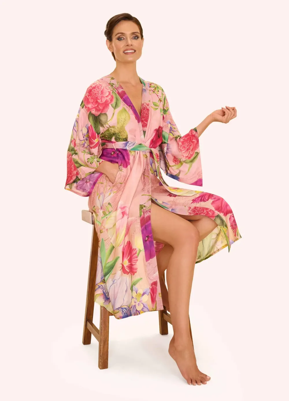 Powder UK Robes, Nightgowns & Dresses|Floral Study Petal Pink Kimono Gown