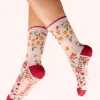 Powder UK Socks|Flower Meadow Cream Women's Ankle Socks