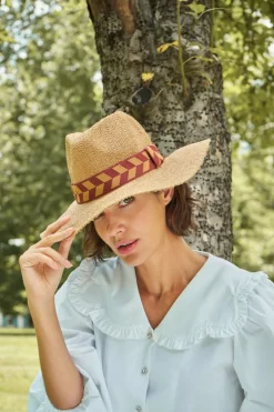 Powder UK Hats|Natasha Hat Chevron Band (Teracotta)